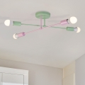 Stropni luster CAMBRIDGE 4xE27/15W/230V zelena/ružičasta