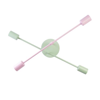 Stropni luster CAMBRIDGE 4xE27/15W/230V zelena/ružičasta