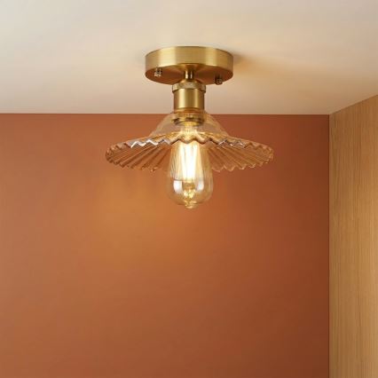 Stropni luster TRISH 1xE27/15W/230V zlatna/dimljeno bež