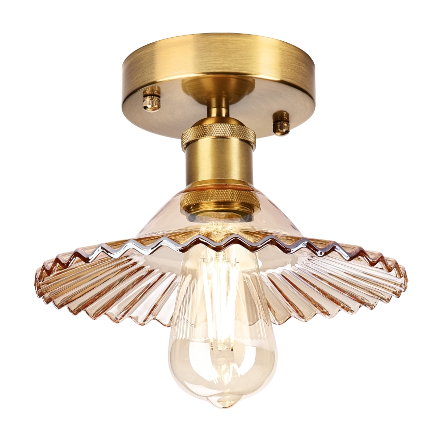 Stropni luster TRISH 1xE27/15W/230V zlatna/dimljeno bež