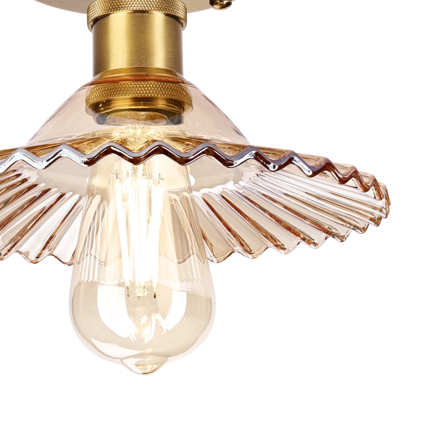 Stropni luster TRISH 1xE27/15W/230V zlatna/dimljeno bež