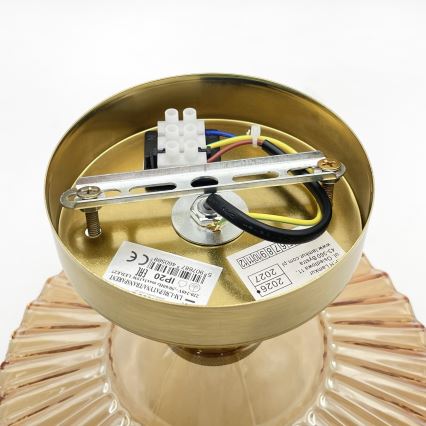 Stropni luster TRISH 1xE27/15W/230V zlatna/dimljeno bež