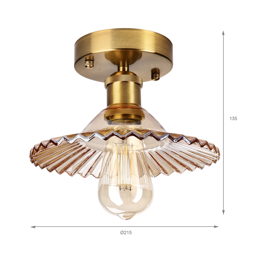 Stropni luster TRISH 1xE27/15W/230V zlatna/dimljeno bež