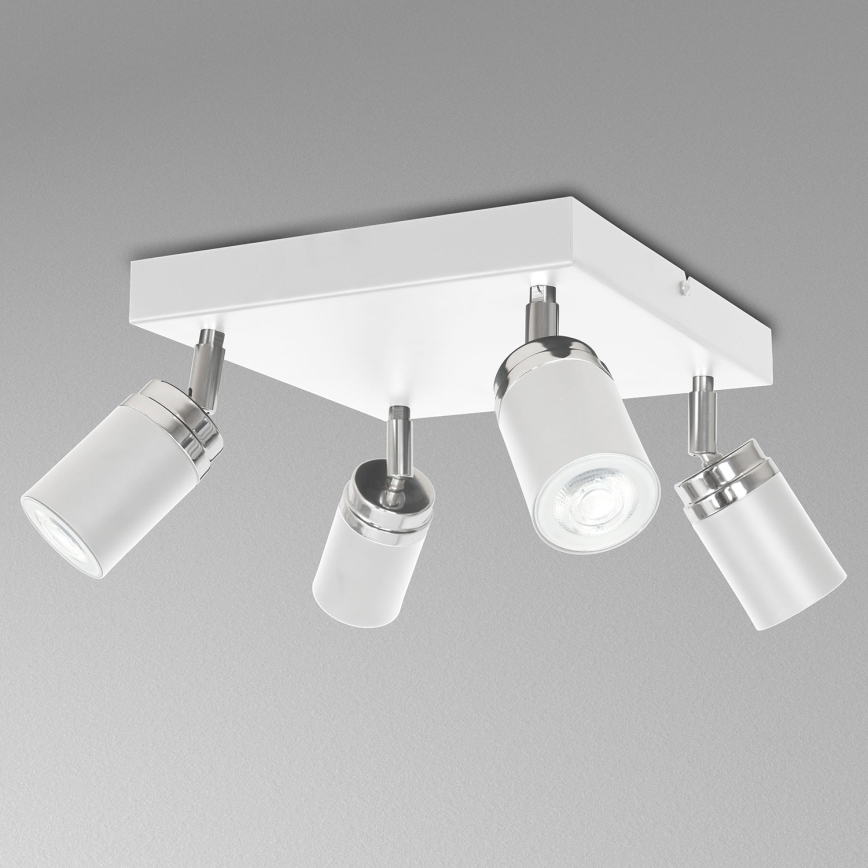 Stropni spot RENO 4xGU10/8W/230V beli/sjajni hrom