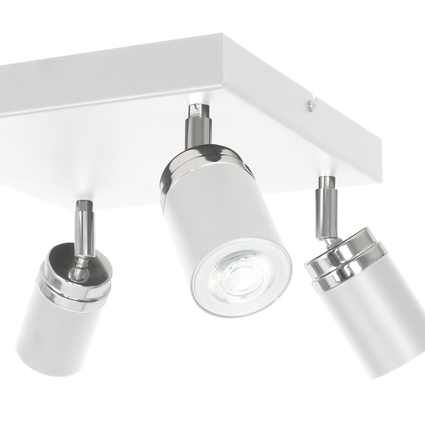 Stropni spot RENO 4xGU10/8W/230V beli/sjajni hrom
