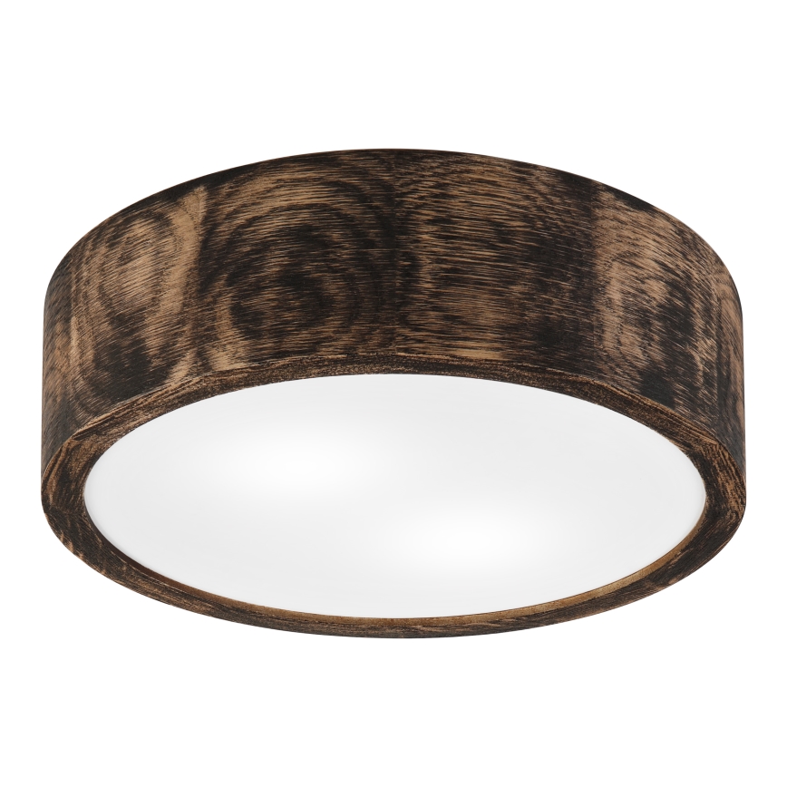 Stropno kupatilsko svetlo OAK SMOKY 2xE27/15W/230V IP54 prečnik 27,5 cm hrast/braon