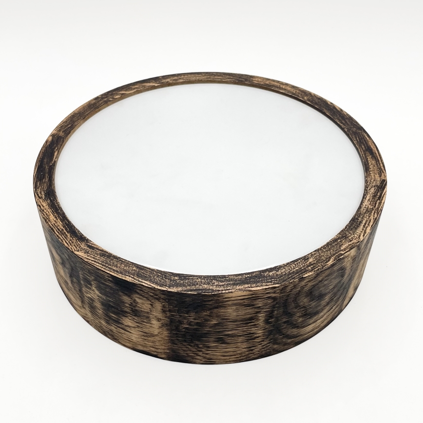 Stropno kupatilsko svetlo OAK SMOKY 2xE27/15W/230V IP54 prečnik 27,5 cm hrast/braon