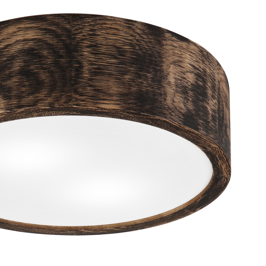 Stropno kupatilsko svetlo OAK SMOKY 2xE27/15W/230V IP54 prečnik 27,5 cm hrast/braon
