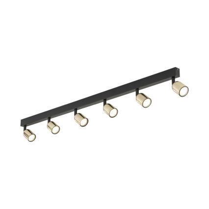 Stropno reflektorsko svetlo TOP 6xGU10/10W/230V crno/zlatno