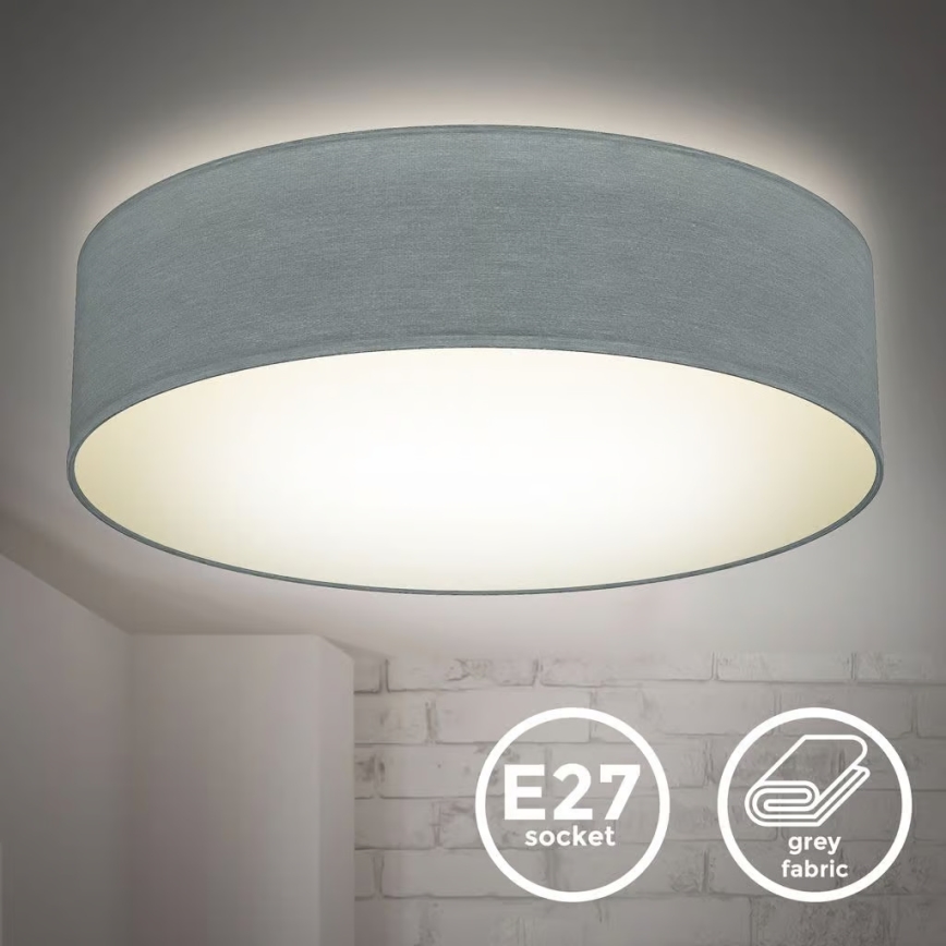 Stropno svetlo 2xE27/40W/230V prečnik 38 cm sivo