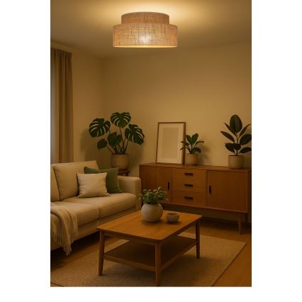 Stropno svetlo BOHO 1xE27/60W/230V, prečnik 40 cm, bež