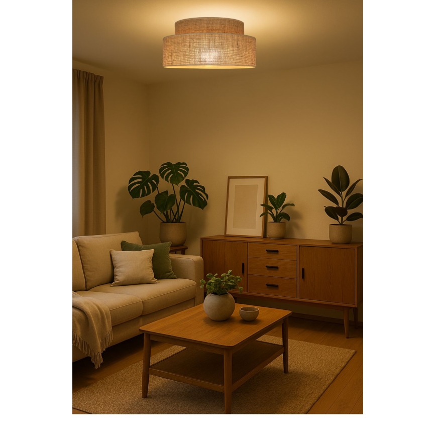 Stropno svetlo BOHO 1xE27/60W/230V, prečnik 40 cm, bež