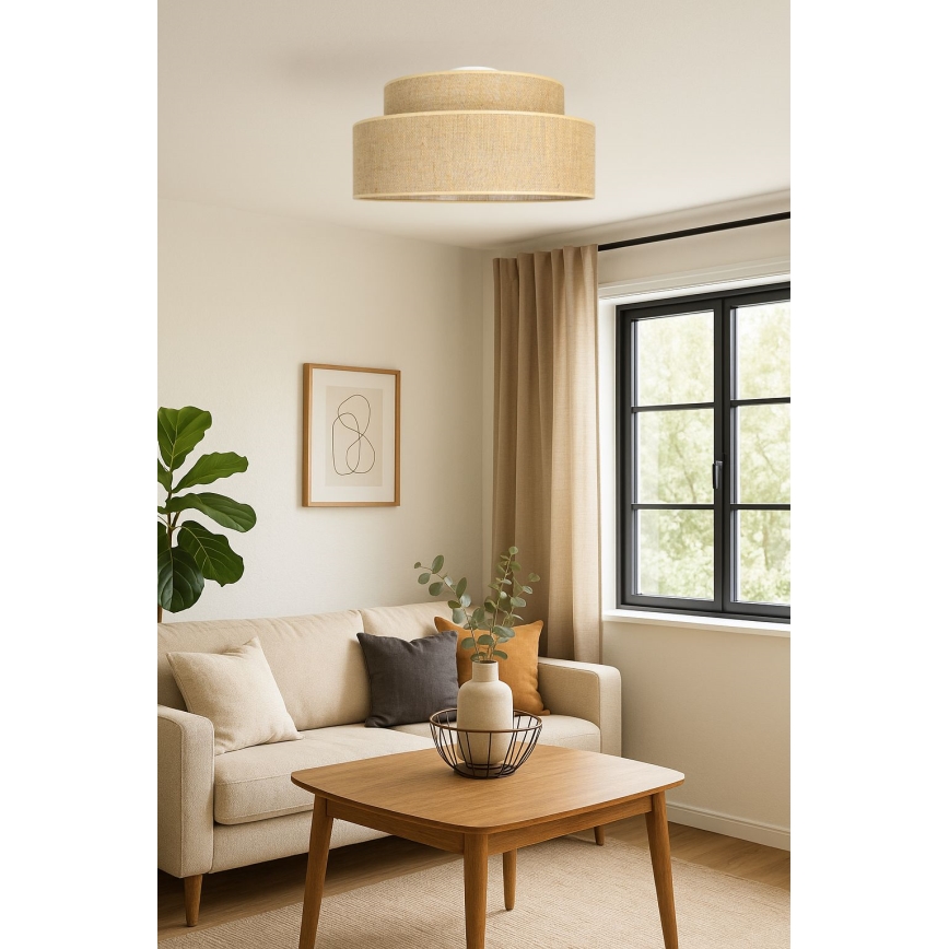 Stropno svetlo BOHO 1xE27/60W/230V, prečnik 40 cm, bež