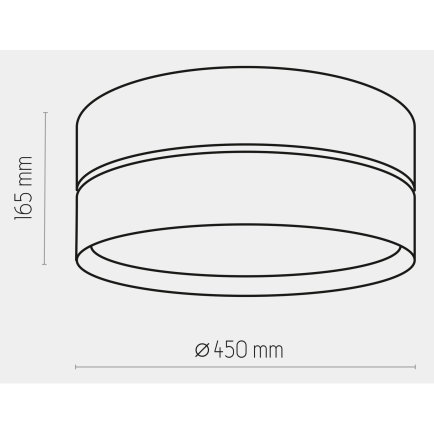 Stropno svetlo HILTON, 3xE27/15W/230V, prečnik 45 cm, mesing/crna