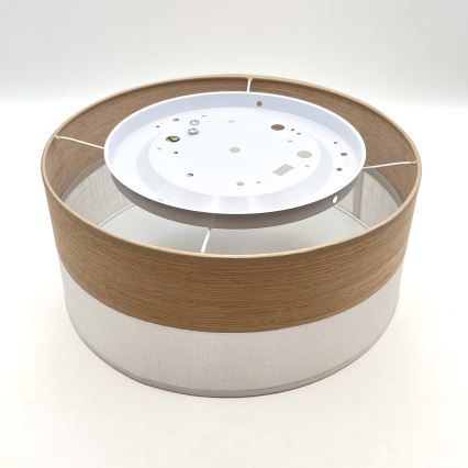 Stropno svetlo SIRJA WOOD 1xE27/15W/230V prečnik 35 cm bela/hrast