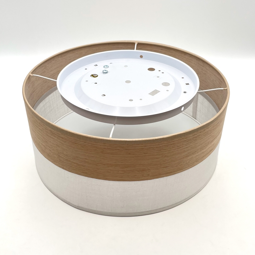 Stropno svetlo SIRJA WOOD 1xE27/15W/230V prečnik 35 cm bela/hrast
