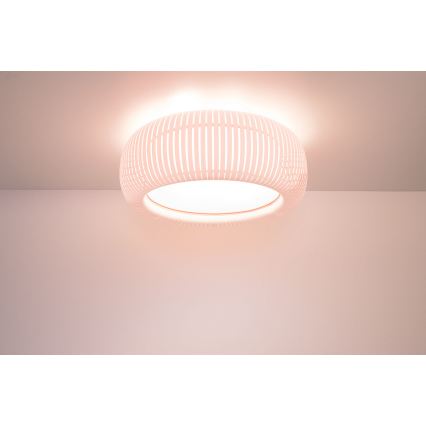 Stropno svetlo STRIPES 2xE27/40W/230V prečnik 55 cm bela/roza