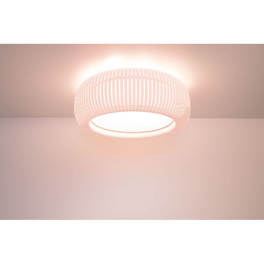 Stropno svetlo STRIPES 2xE27/40W/230V prečnik 55 cm bela/roza