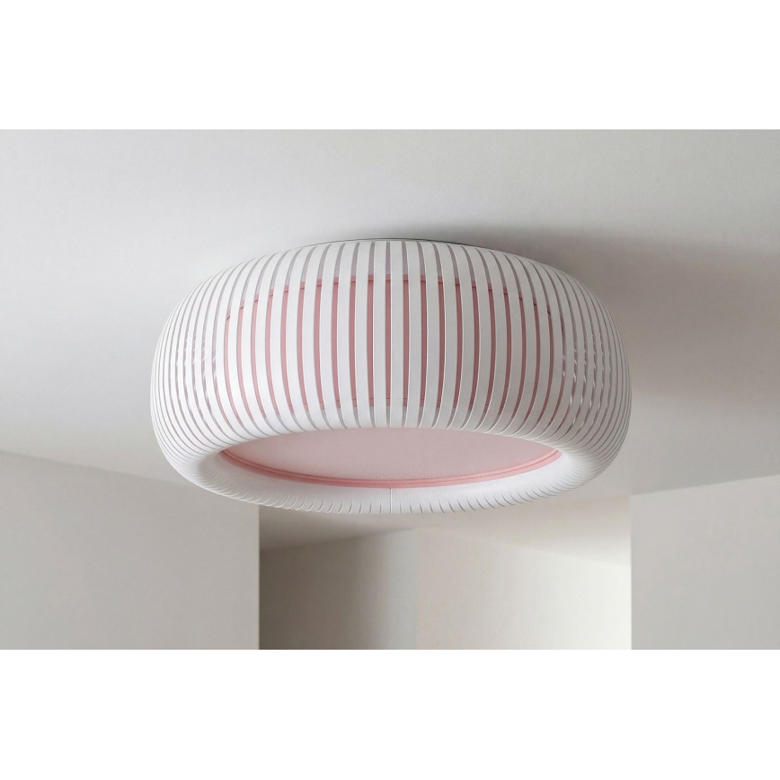 Stropno svetlo STRIPES 2xE27/40W/230V prečnik 55 cm bela/roza
