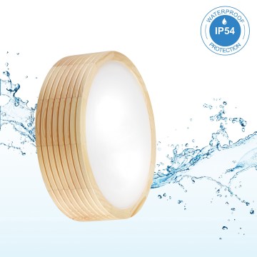 Stropno svetlo za kupatilo NATURAL MODERN 2xE27/15W/230V IP54, prečnik 27,5 cm, borovina