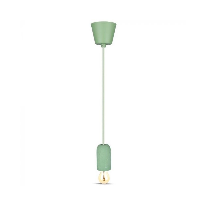 Strujni kabl 1xE27/60W/230V beton/zelena