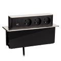 Stub sa utičnicama za radnu površinu stola 3x230V + USB-A + USB-C