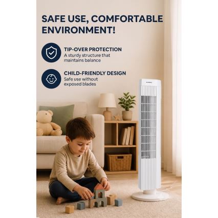 Stubasti ventilator 50W/230V 74,5 cm beli