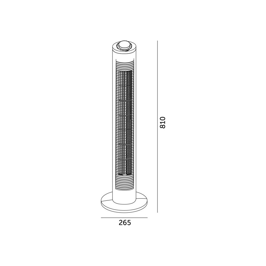 Stubni ventilator VENLO 45 W/230 V, 81 cm, crne boje