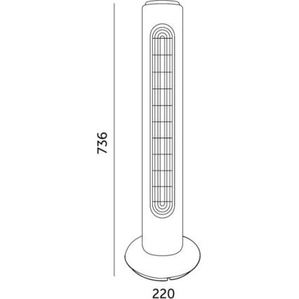 Stubni ventilator VENLO 45W/230V 73,6 cm crni