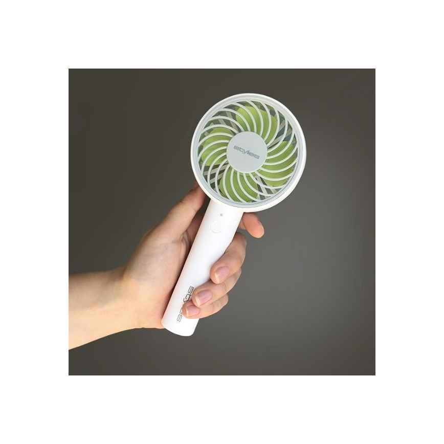 Stylies - Punjivi ručni ventilator LACERTA 4W/5V 2500 mAh beli