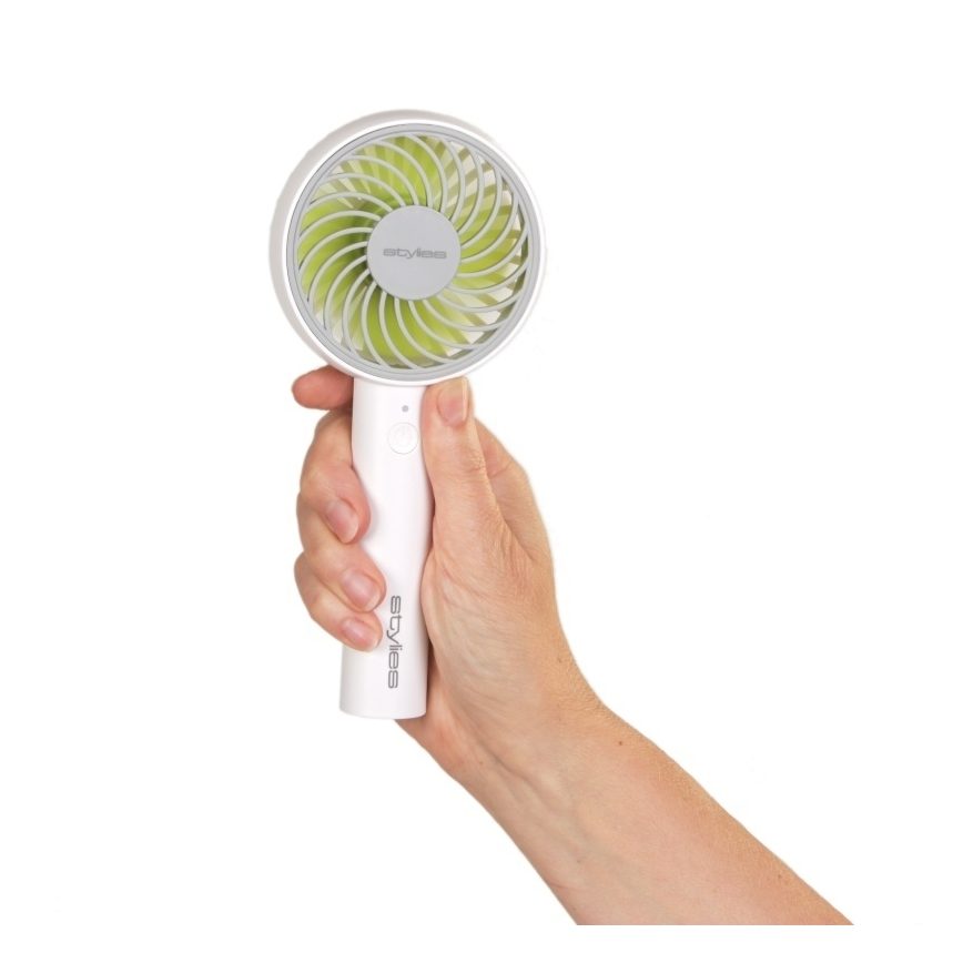 Stylies - Punjivi ručni ventilator LACERTA 4W/5V 2500 mAh beli