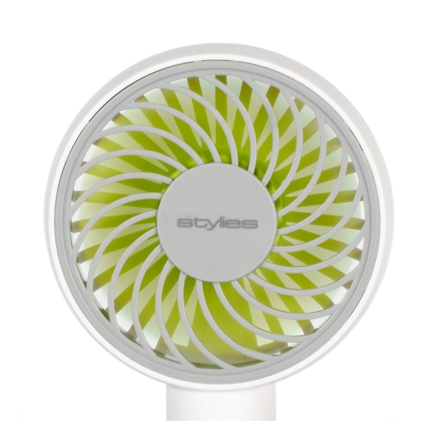 Stylies - Punjivi ručni ventilator LACERTA 4W/5V 2500 mAh beli