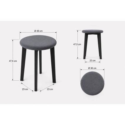 Tabure KUBE prečnik 36 cm bela/krem