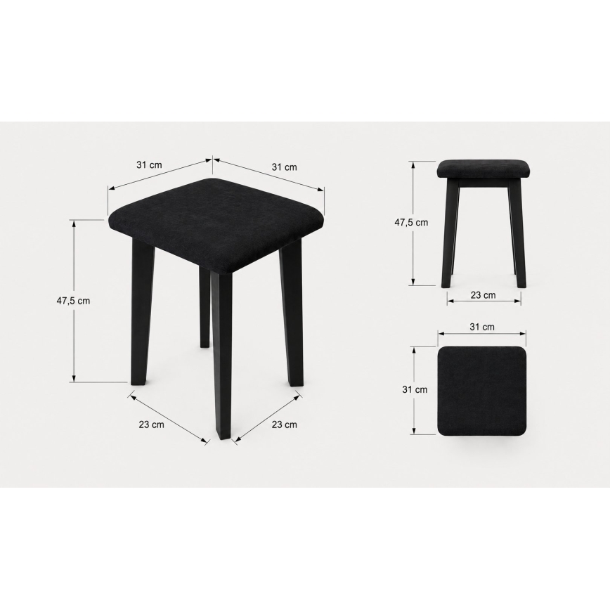 Tabure LUBE 36x36 cm bela/antracit