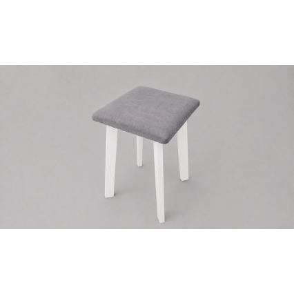 Tabure LUBE 36x36 cm bela/siva