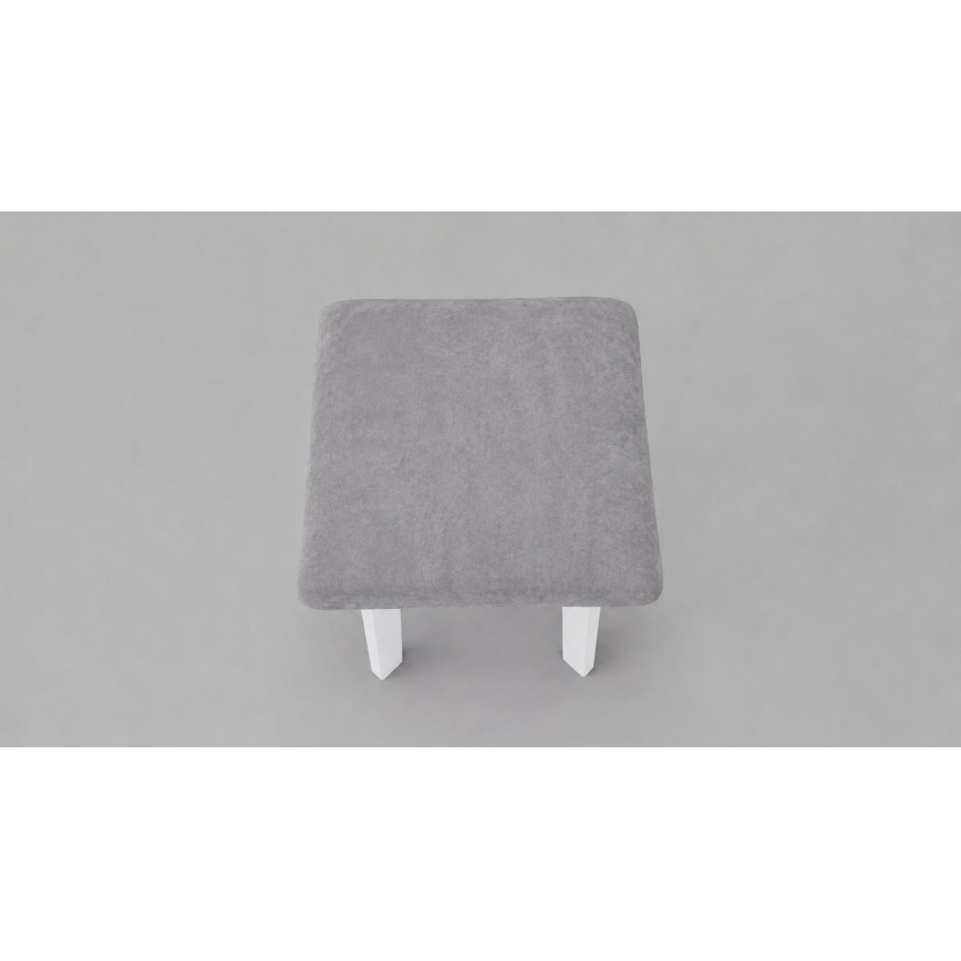 Tabure LUBE 36x36 cm bela/siva