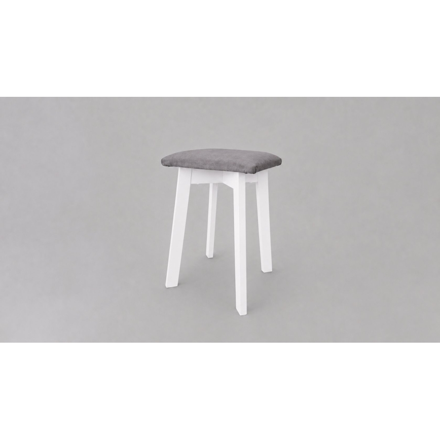 Tabure LUBE 36x36 cm bela/siva
