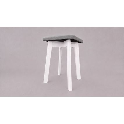 Tabure LUBE 36x36 cm bela/siva