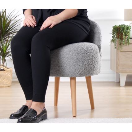 Tabure MIKI, prečnik 46 cm, sive boje