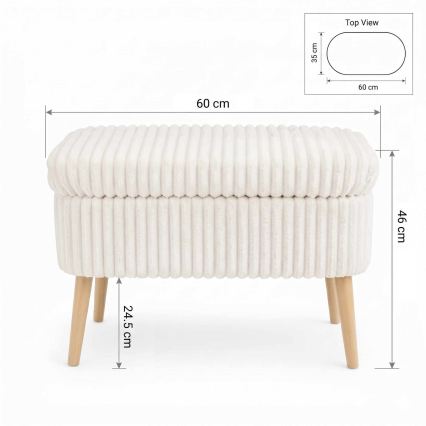 Tabure MOLIS 35x60 cm beli