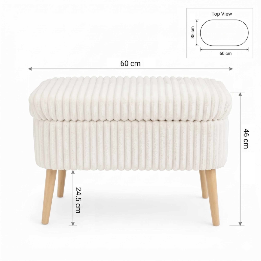 Tabure MOLIS 35x60 cm beli