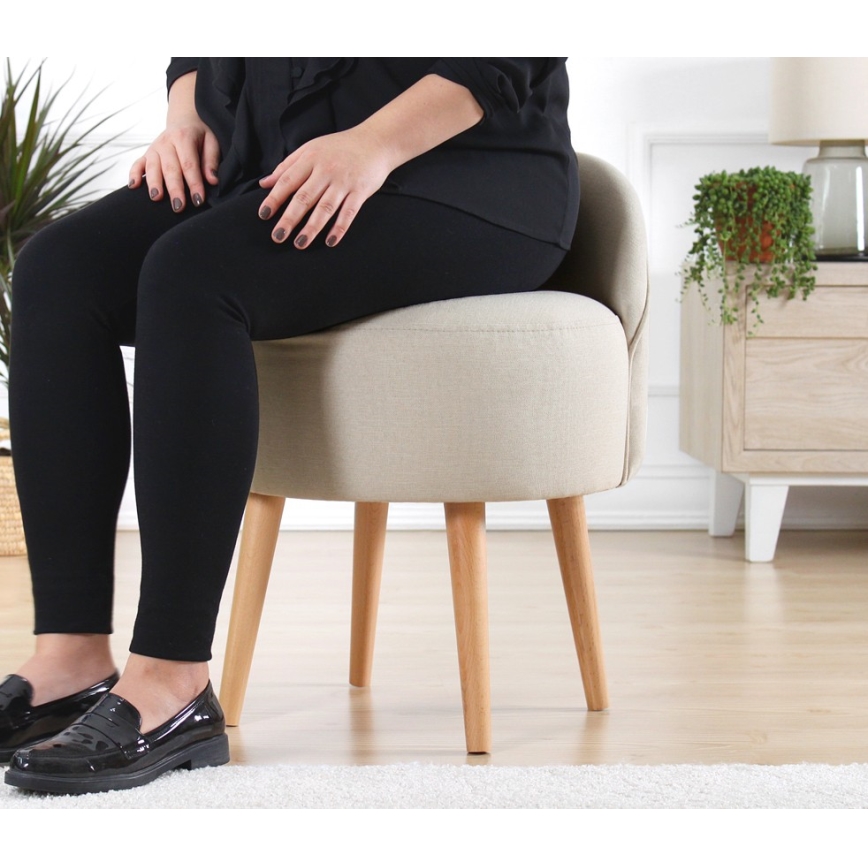 Tabure NIKI, prečnik 46 cm, krem