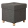 Tabure SULTAN 38x40 cm tamno siva