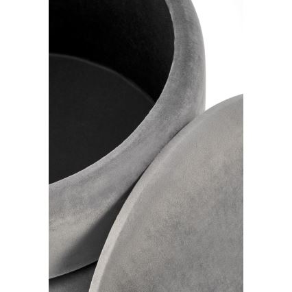 Taburet MINTY, prečnik 37 cm, siva/zlatna