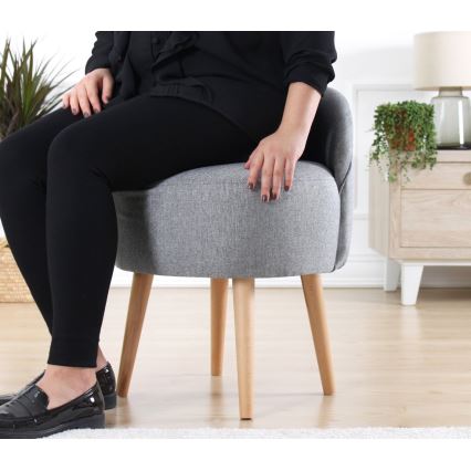 Taburet NIKI, prečnik 46 cm, siva