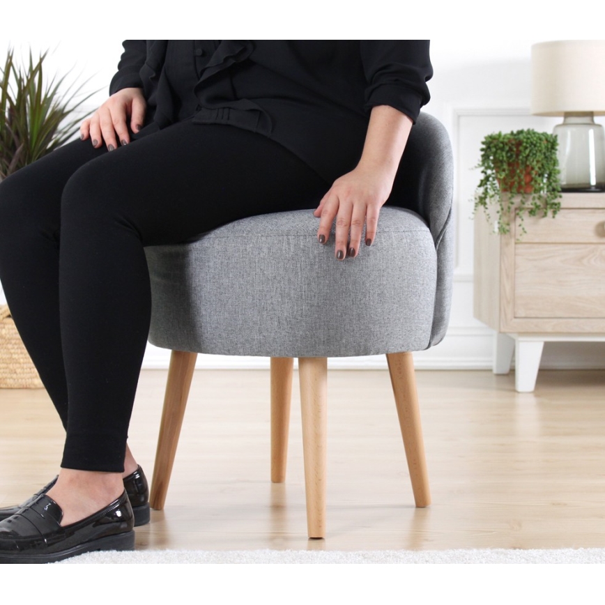 Taburet NIKI, prečnik 46 cm, siva