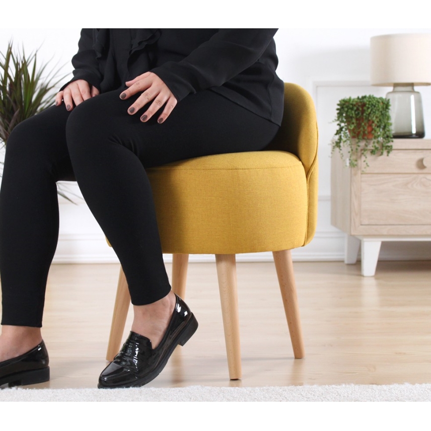 Taburet NIKI prečnika 46 cm, žute boje