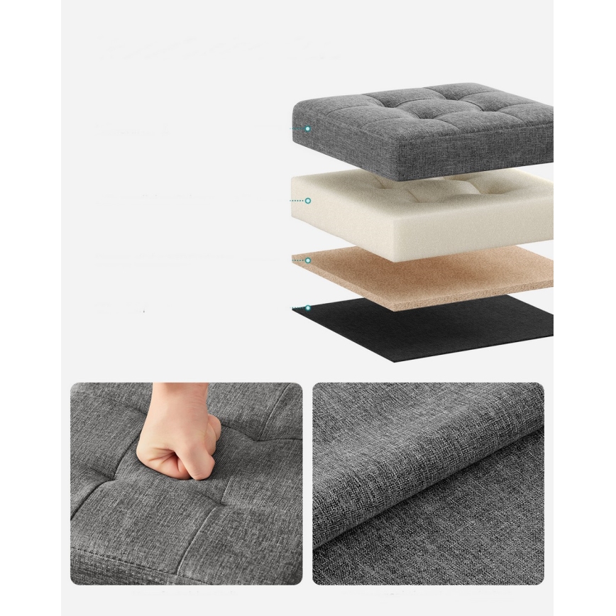 Taburet SULTAN 30x30 cm siva