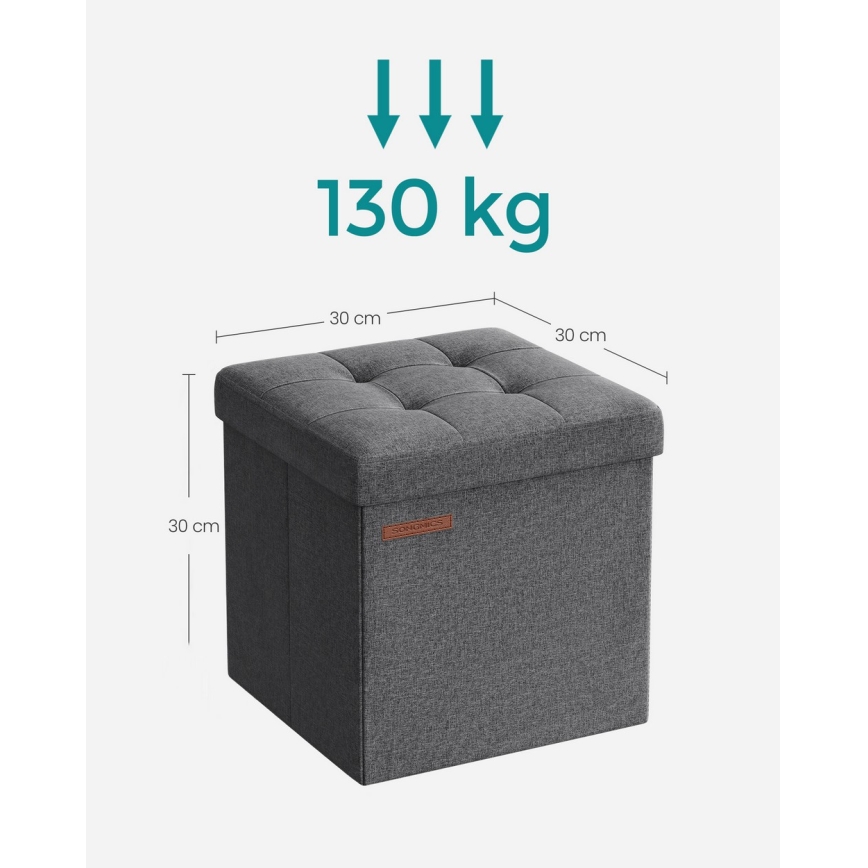 Taburet SULTAN 30x30 cm siva