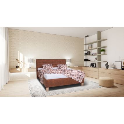 Tapacirani krevet sa prostorom za odlaganje bez madraca VIOLET 180x200 cm konjak braon